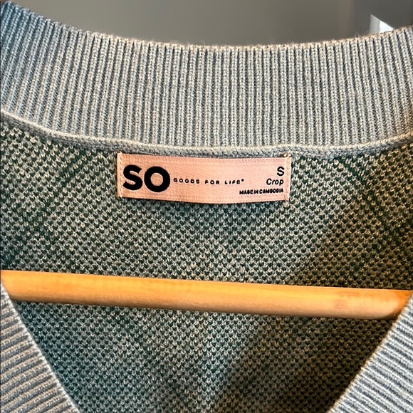 SO Women's Blue Argyle Sweater Vest - Picture 2 of 5